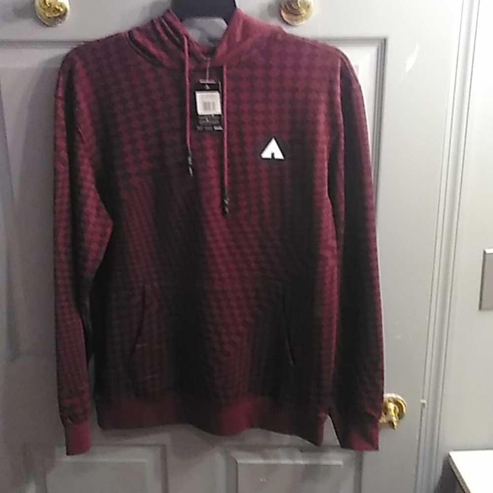 Airwalk hoodie maroon and black checkered size medium